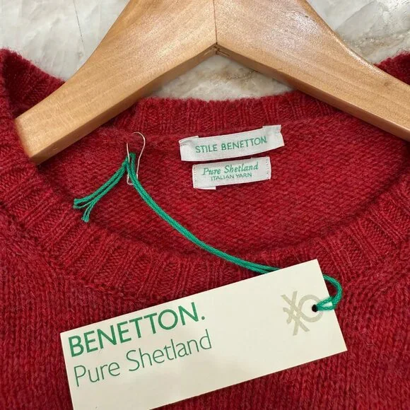 BENETTON Sweater NWT from Germany, Pure Shetland Sheep Wool - Picture 9 of 14